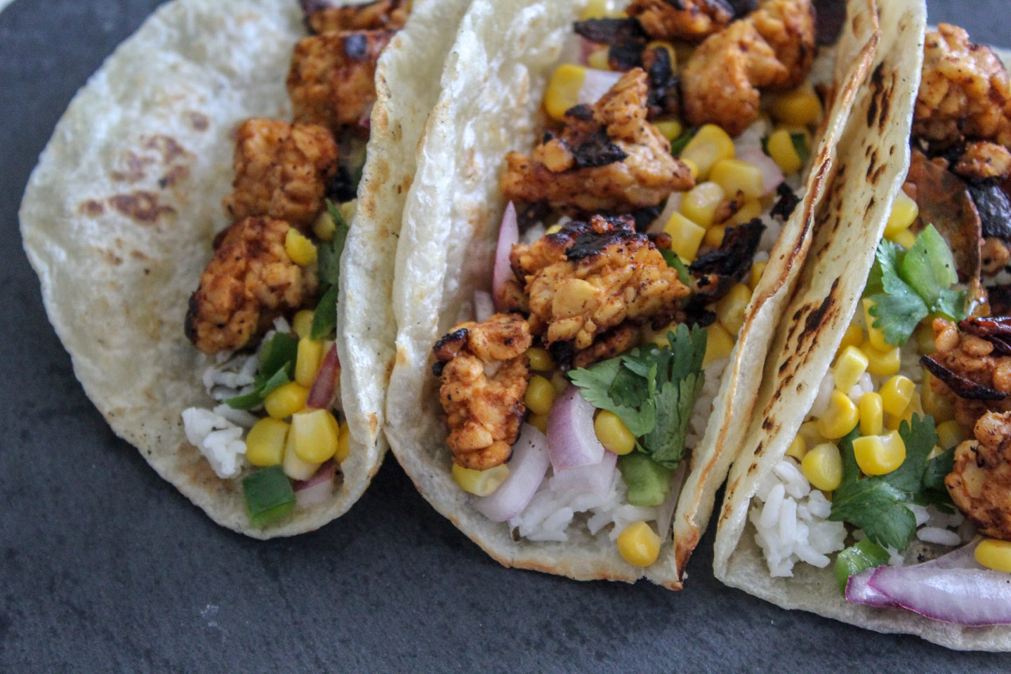 chipotle inspired plant based taco tempeh tacos 