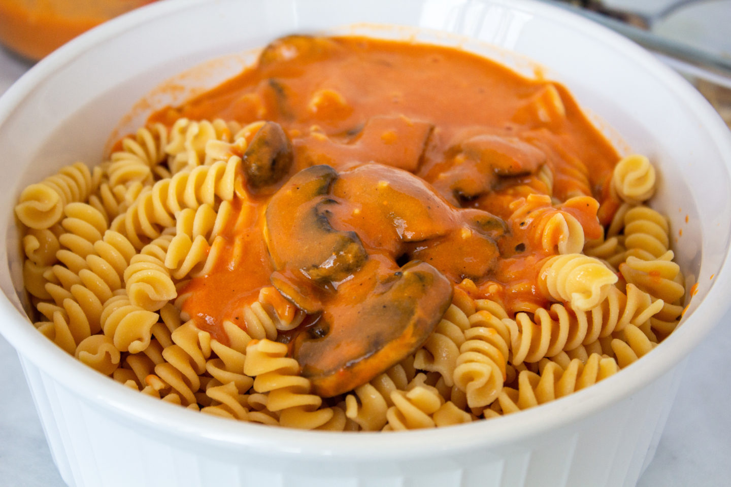 a roasted red pepper pasta photo