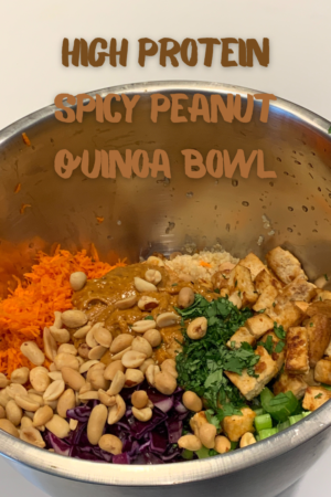 spicy peanut quinoa bowl